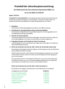 Protokoll der Mitgliederversammlung 2026